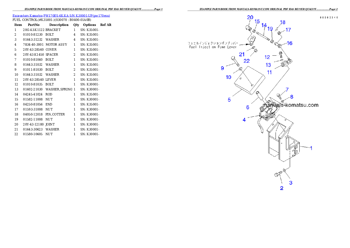 Protected: PW170ES-6K-KA S/N K30001-UP Partsbook