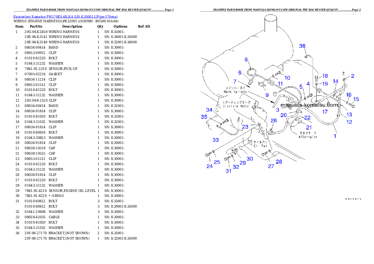 Protected: PW170ES-6K-KA S/N K30001-UP Partsbook