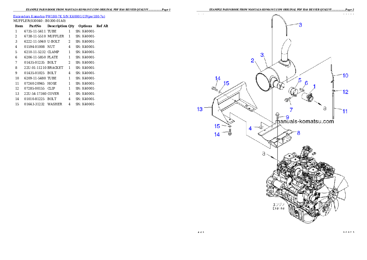 Protected: PW180-7K S/N K40001-UP Partsbook
