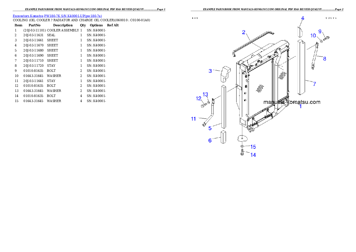 Protected: PW180-7K S/N K40001-UP Partsbook