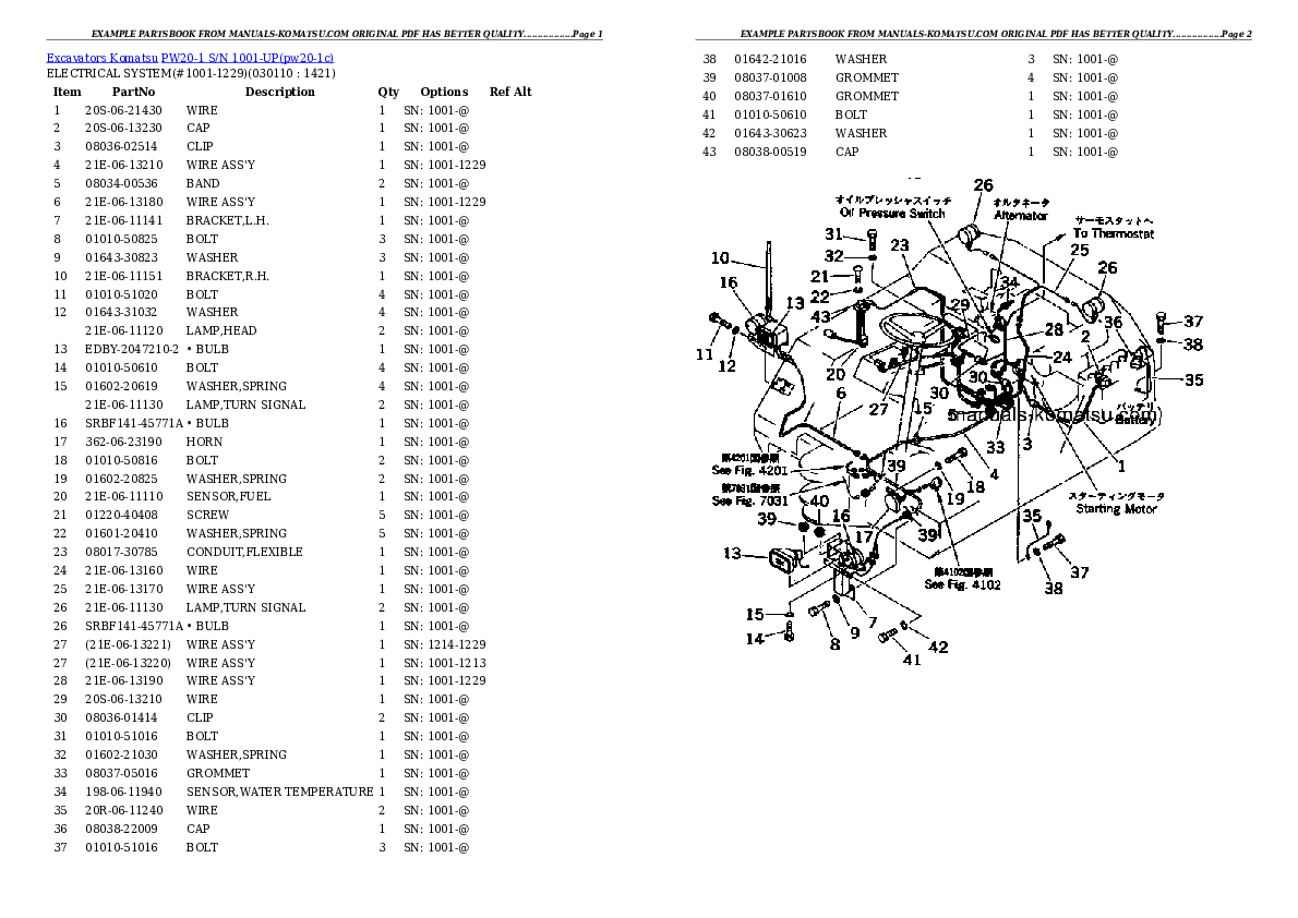 Protected: PW20-1 S/N 1001-UP Partsbook