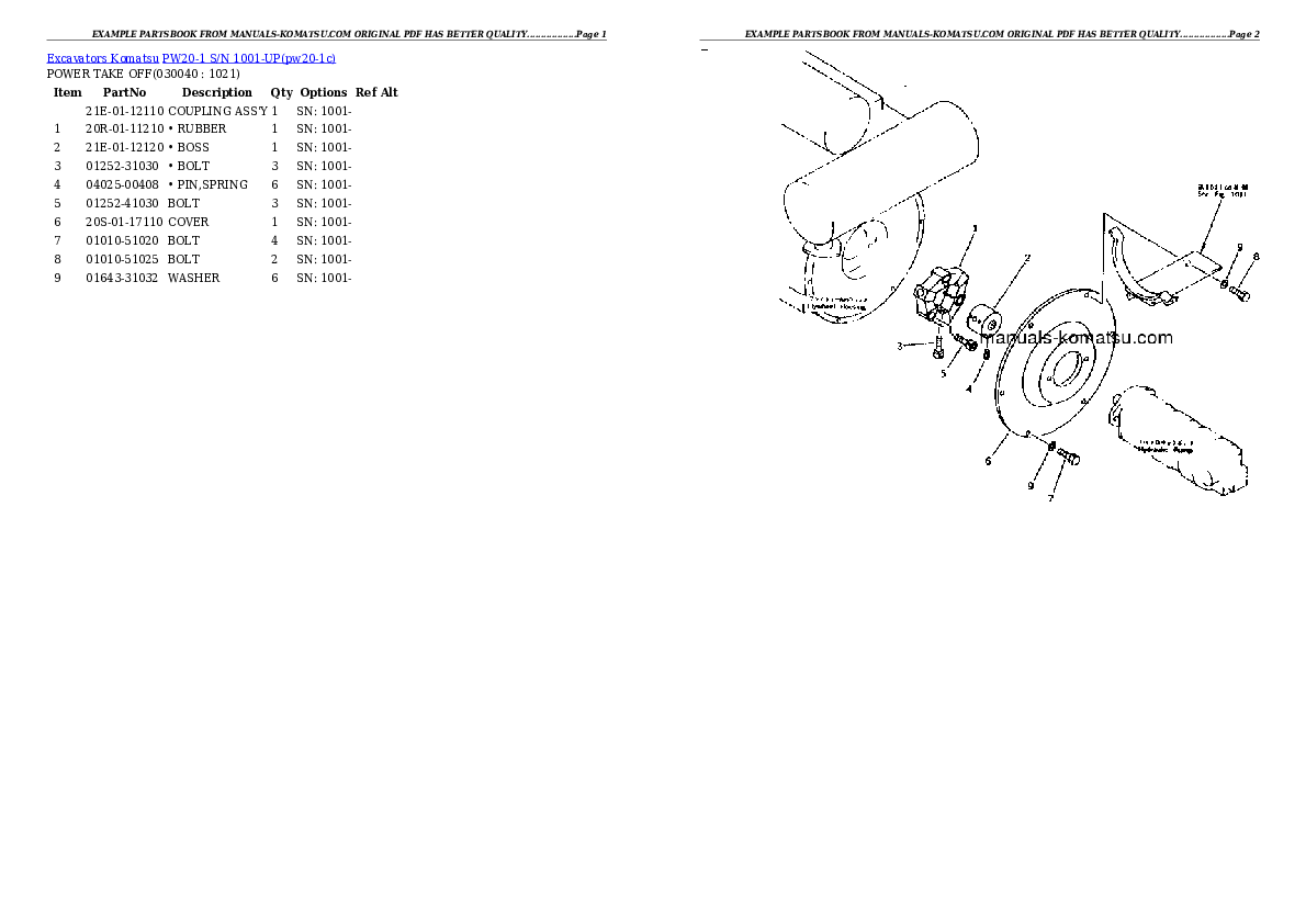 Protected: PW20-1 S/N 1001-UP Partsbook