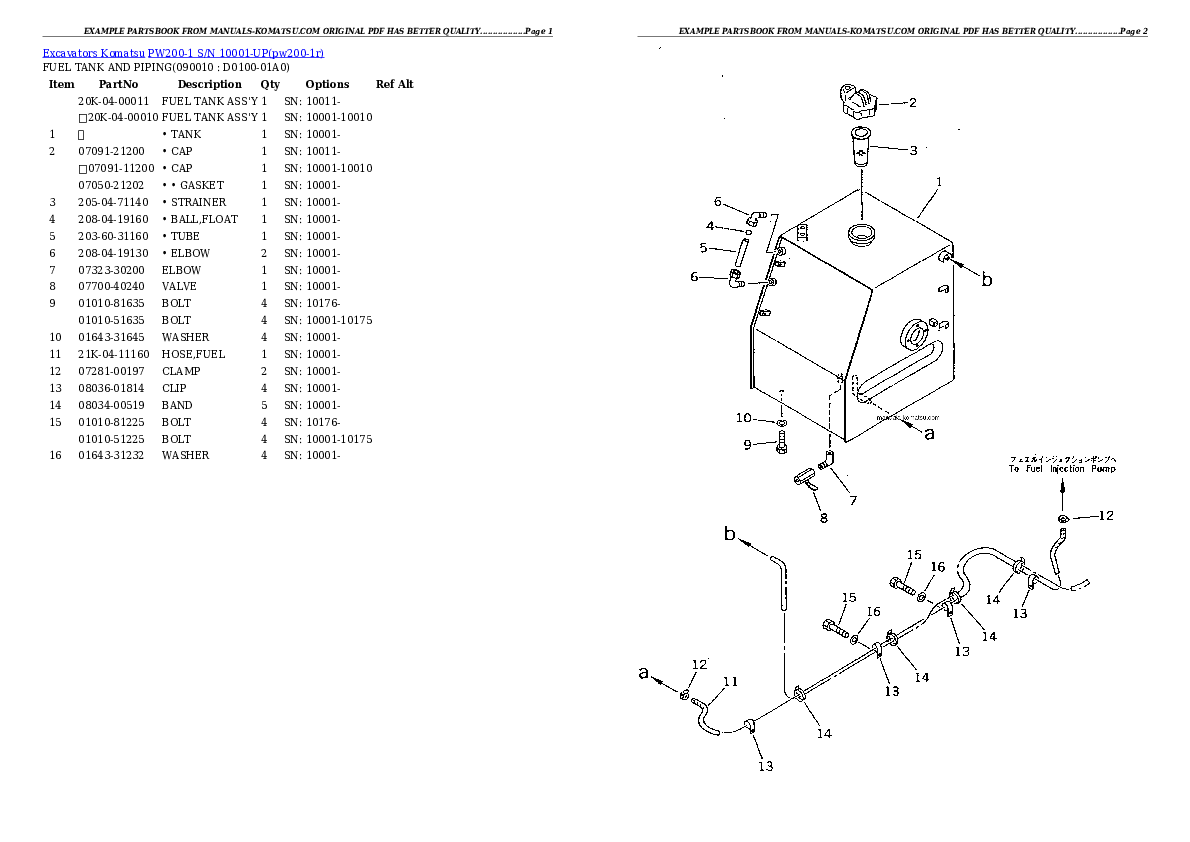 Protected: PW200-1 S/N 10001-UP Partsbook