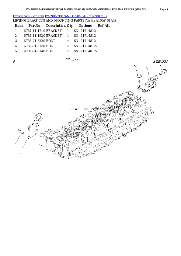 Protected: PW200-7E0 S/N H55051-UP Partsbook