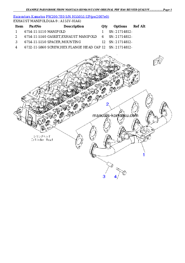 Protected: PW200-7E0 S/N H55051-UP Partsbook