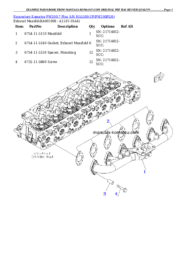 Protected: PW200-7 Plus S/N H55300-UP Partsbook