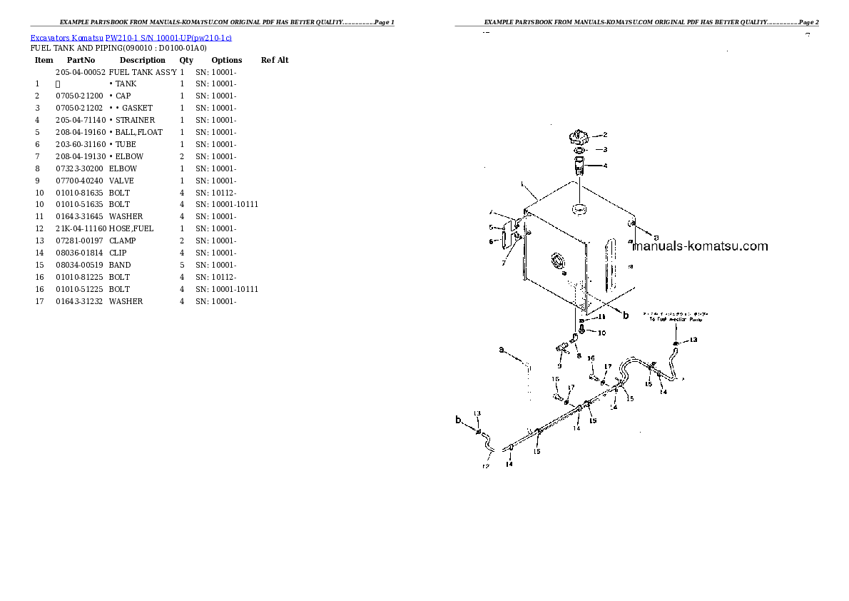 Protected: PW210-1 S/N 10001-UP Partsbook