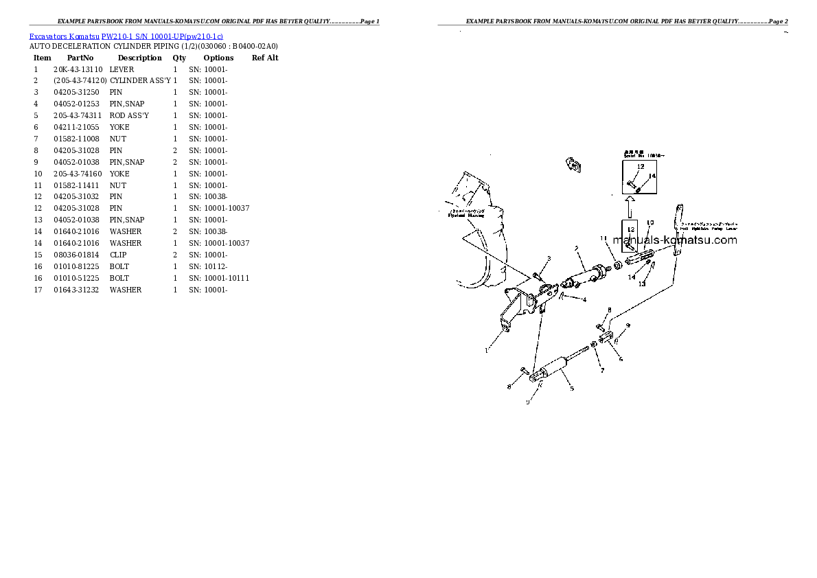 Protected: PW210-1 S/N 10001-UP Partsbook