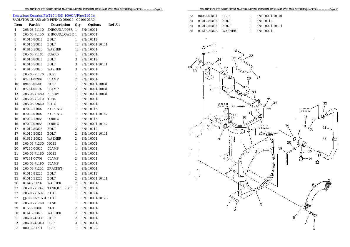 Protected: PW210-1 S/N 10001-UP Partsbook