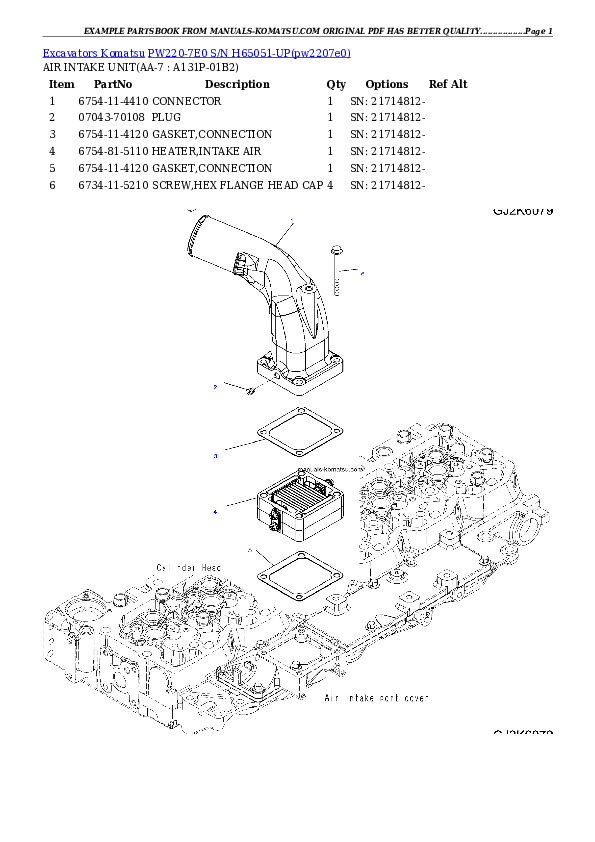 Protected: PW220-7E0 S/N H65051-UP Partsbook