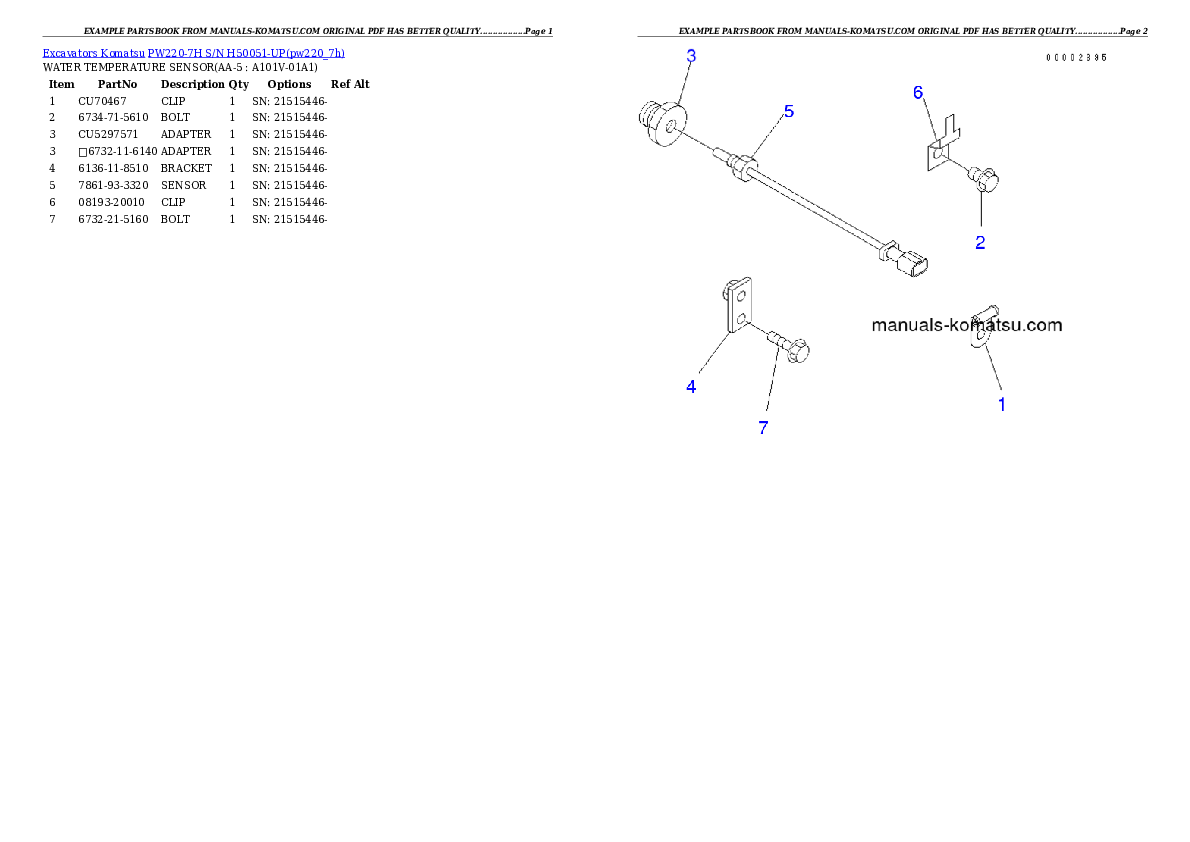 Protected: PW220-7H S/N H50051-UP Partsbook