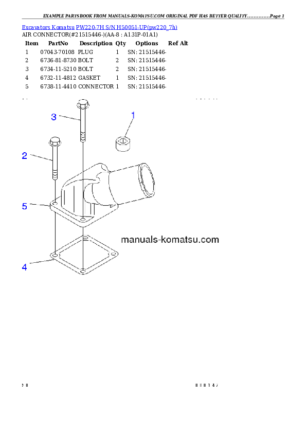 Protected: PW220-7H S/N H50051-UP Partsbook