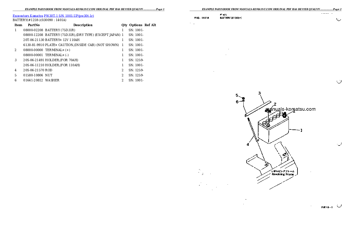 Protected: PW30T-1 S/N 1001-UP Partsbook
