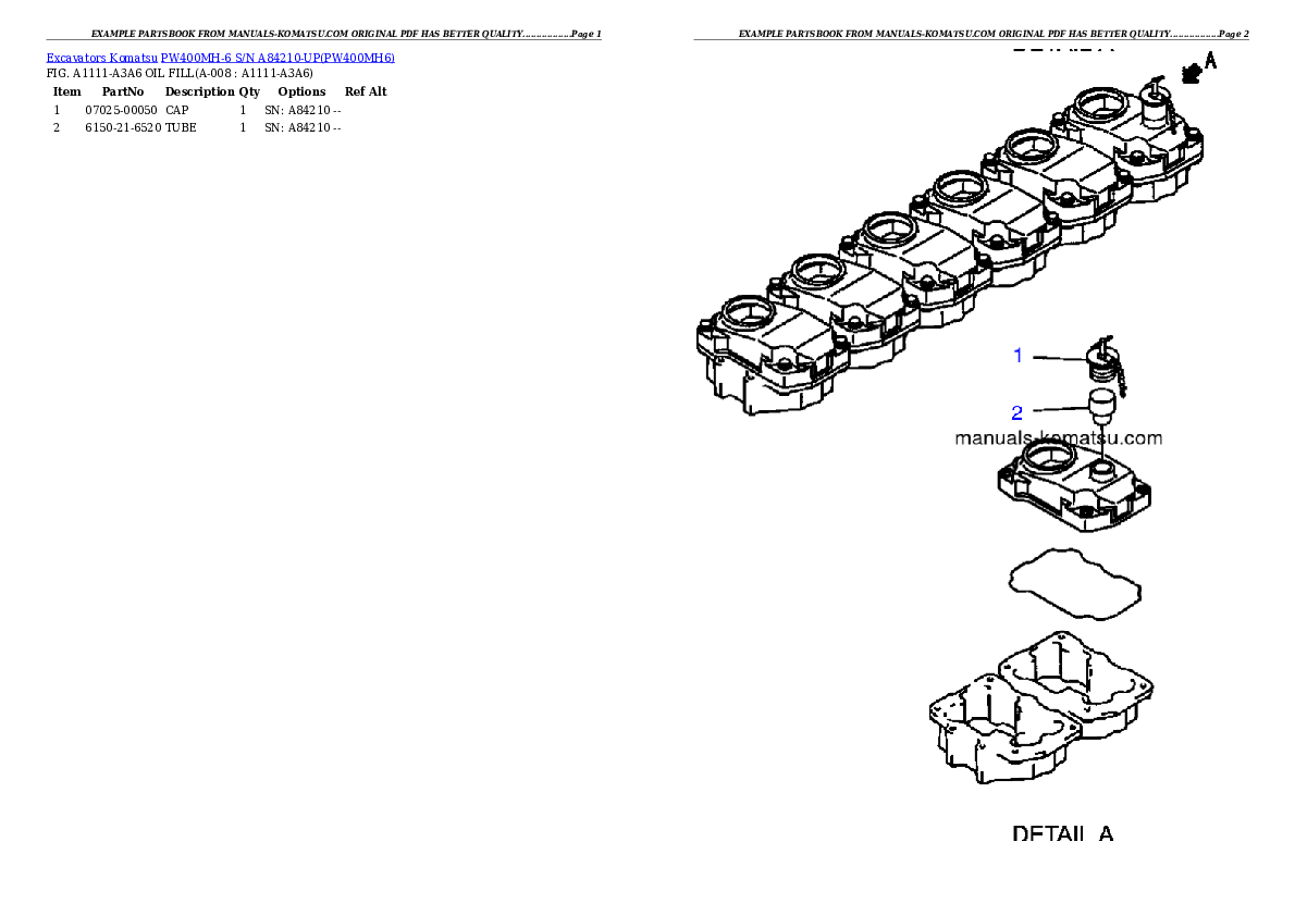Protected: PW400MH-6 S/N A84210-UP Partsbook