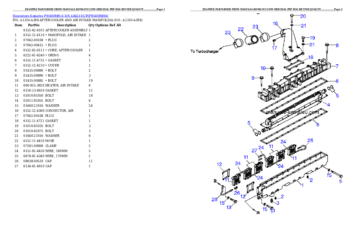 Protected: PW400MH-6 S/N A84210-UP Partsbook