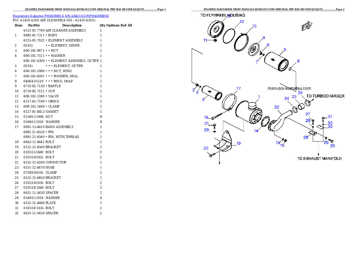 Protected: PW400MH-6 S/N A84210-UP Partsbook