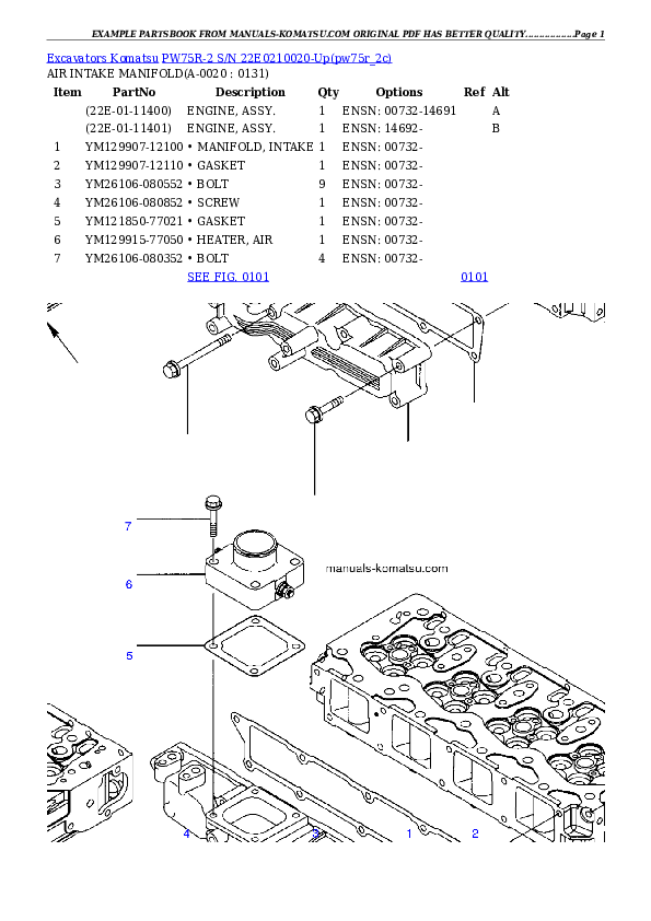 PW75R-2 S/N 22E0210020-Up Partsbook