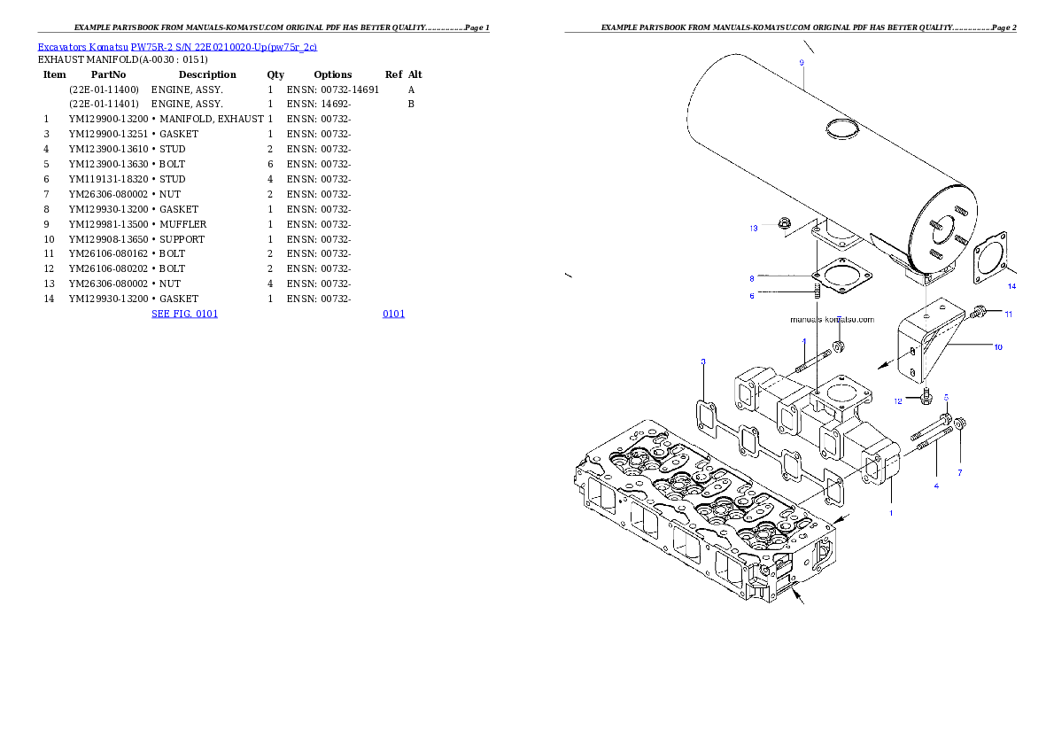 PW75R-2 S/N 22E0210020-Up Partsbook