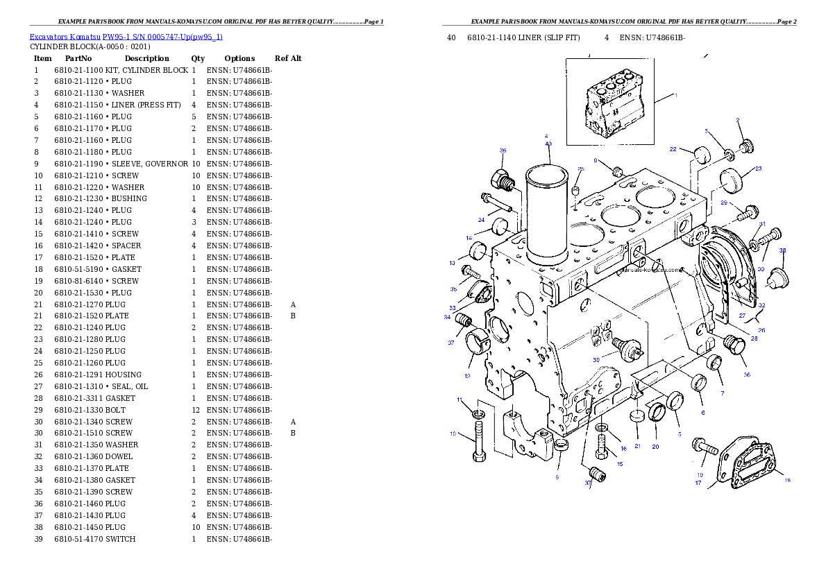 Protected: PW95-1  S/N 0005747-Up Partsbook