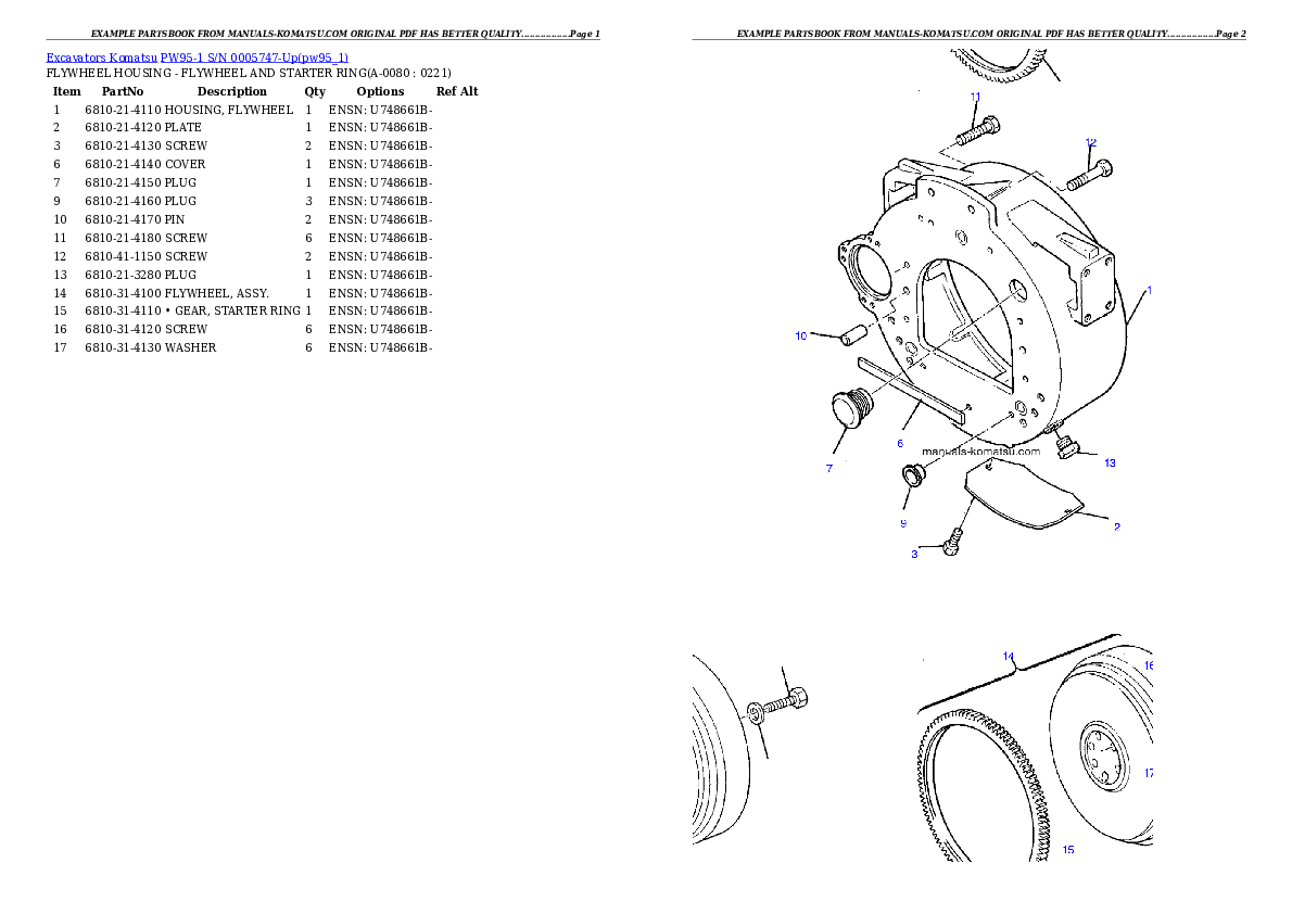 Protected: PW95-1  S/N 0005747-Up Partsbook