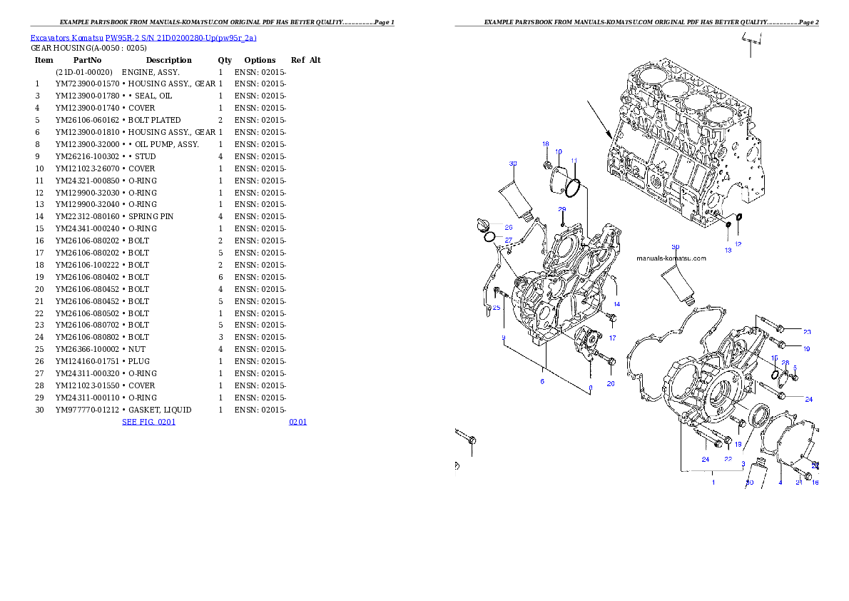 Protected: PW95R-2 S/N 21D0200280-Up Partsbook