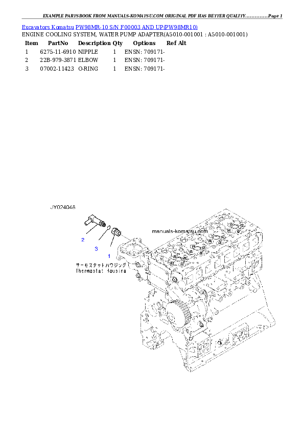 Protected: PW98MR-10 S/N F00003 AND UP Partsbook