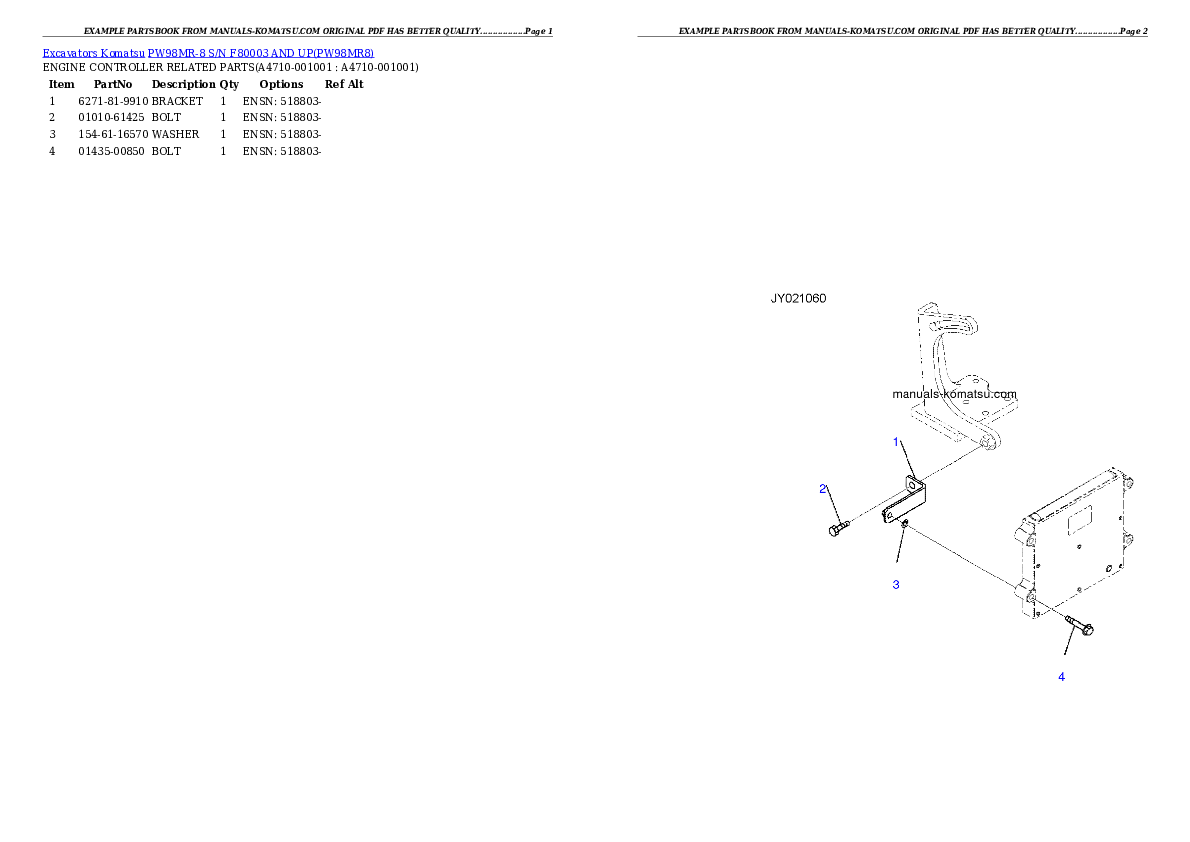 Protected: PW98MR-8 S/N F80003 AND UP Partsbook