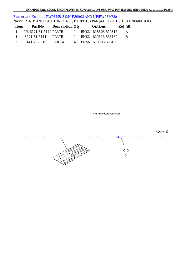 Protected: PW98MR-8 S/N F80003 AND UP Partsbook
