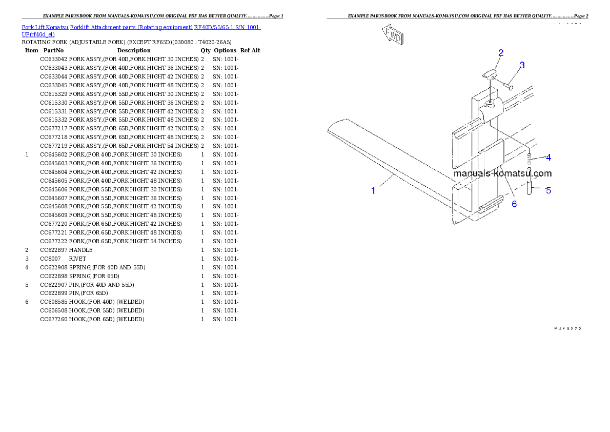 Protected: RF40D/55/65-1 S/N 1001-UP Partsbook