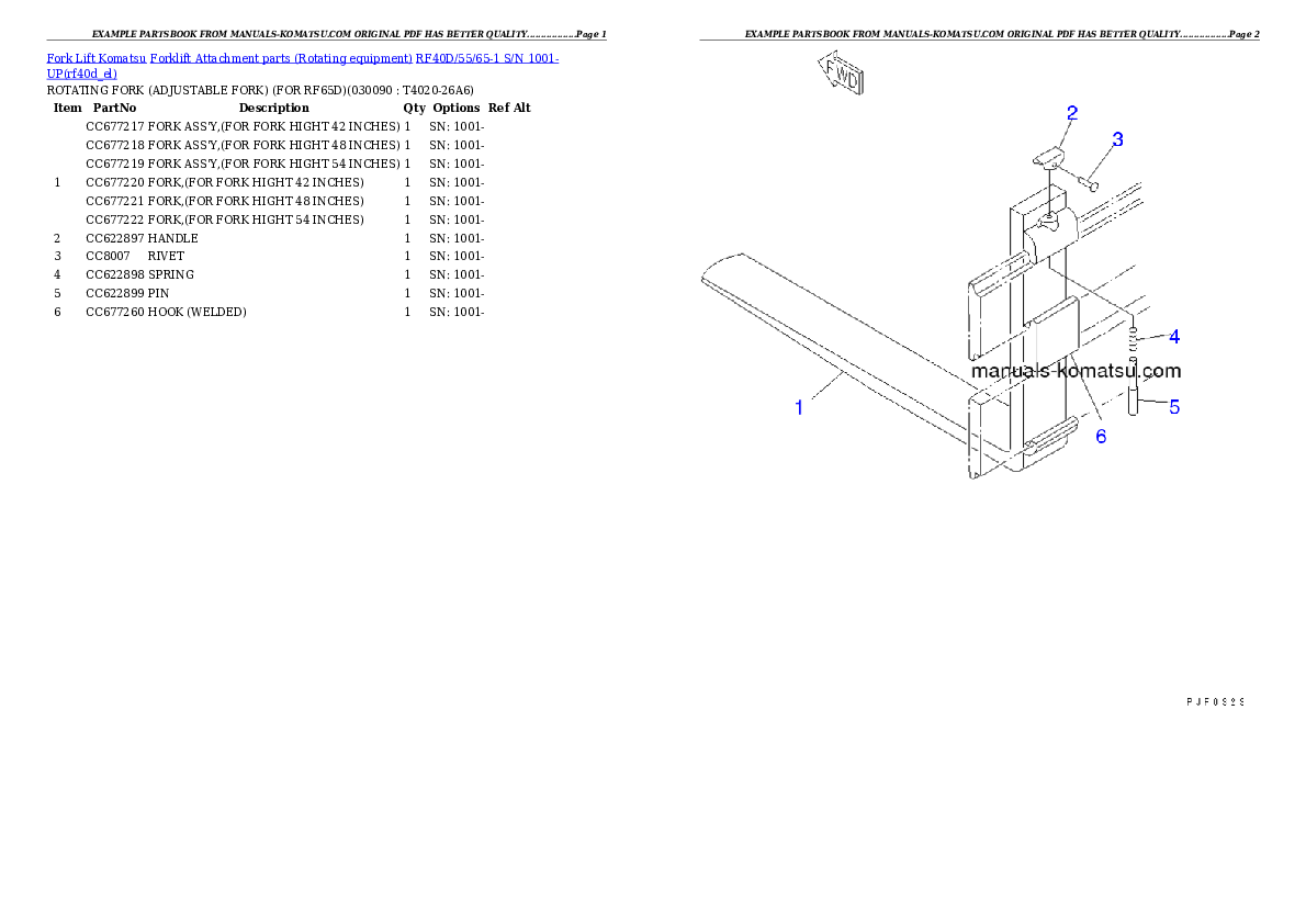 Protected: RF40D/55/65-1 S/N 1001-UP Partsbook