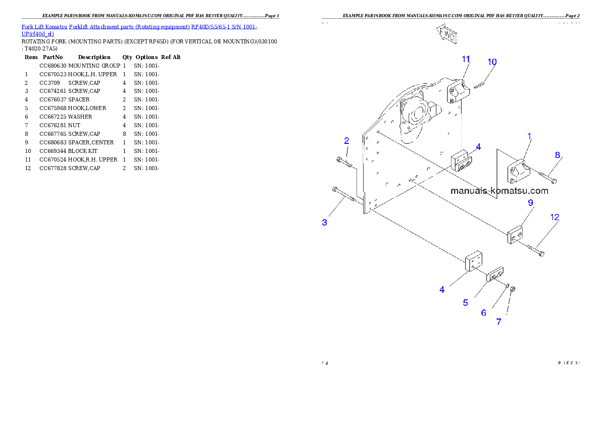 Protected: RF40D/55/65-1 S/N 1001-UP Partsbook