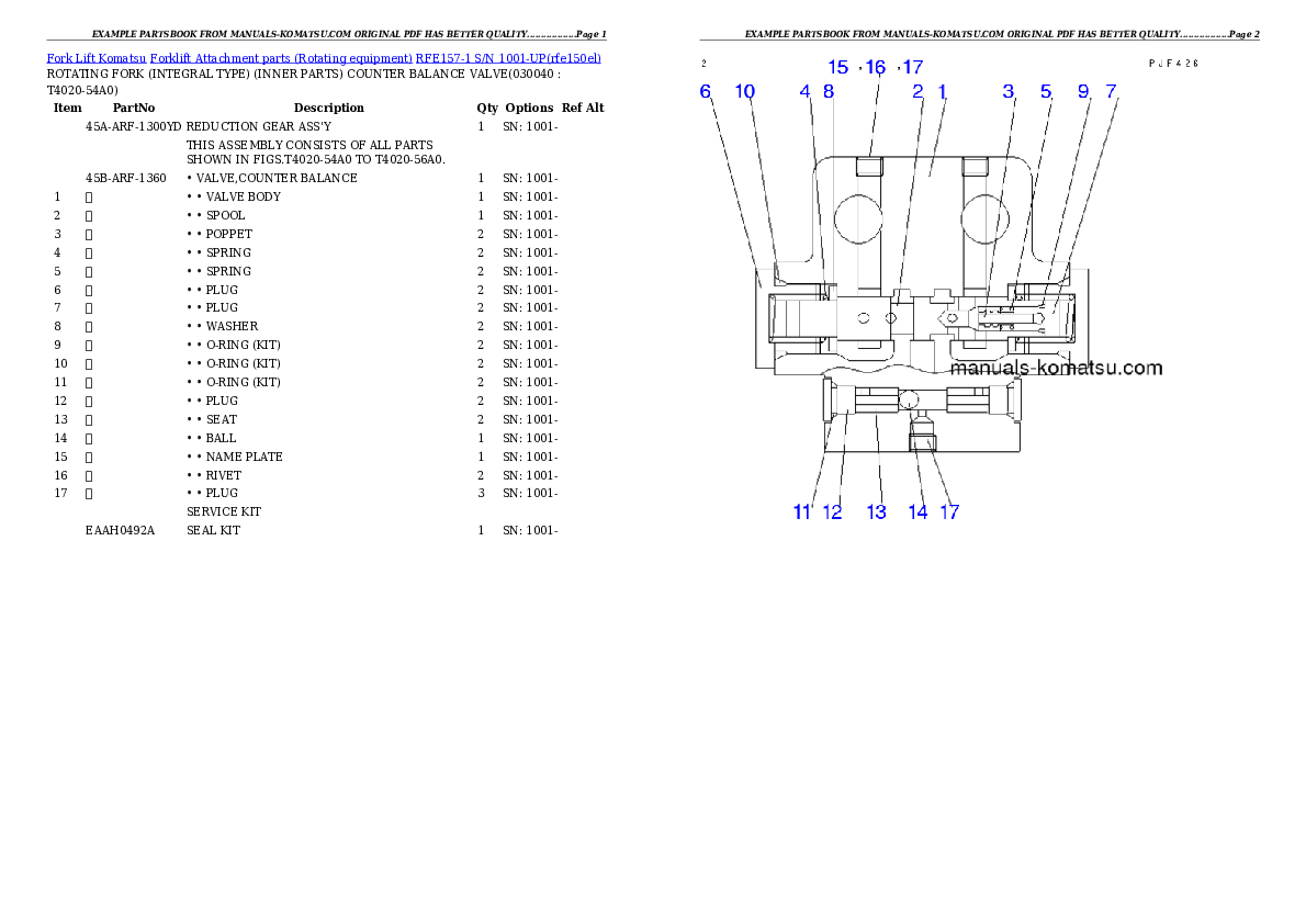 Protected: RFE157-1 S/N 1001-UP Partsbook