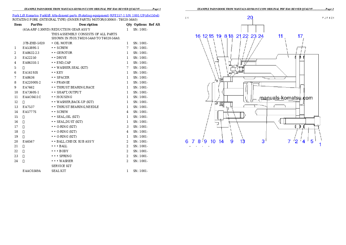 Protected: RFE157-1 S/N 1001-UP Partsbook