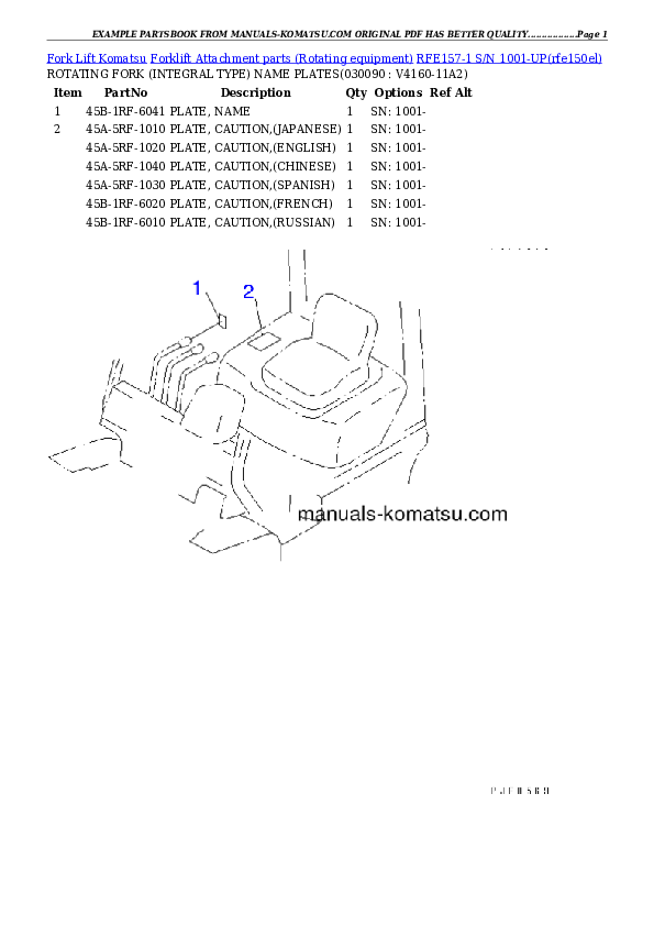 Protected: RFE157-1 S/N 1001-UP Partsbook