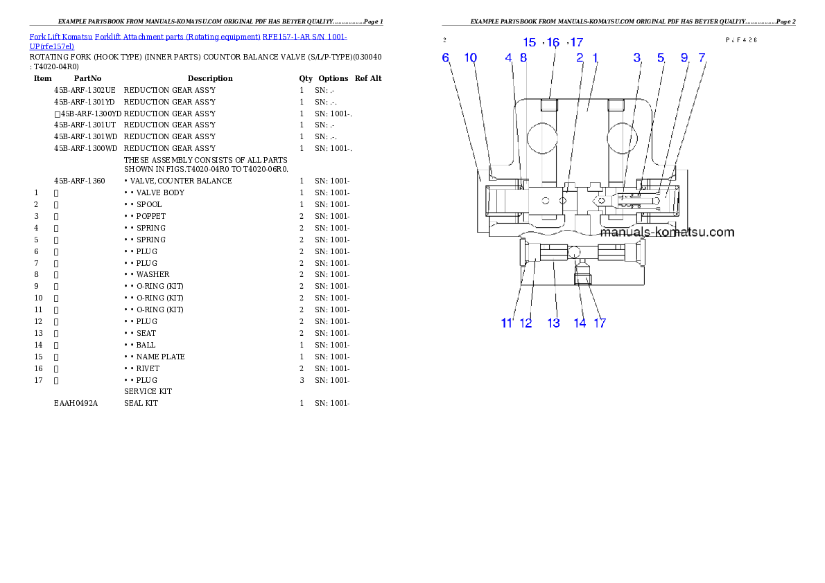 Protected: RFE157-1-AR S/N 1001-UP Partsbook