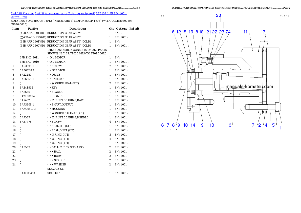 Protected: RFE157-1-AR S/N 1001-UP Partsbook