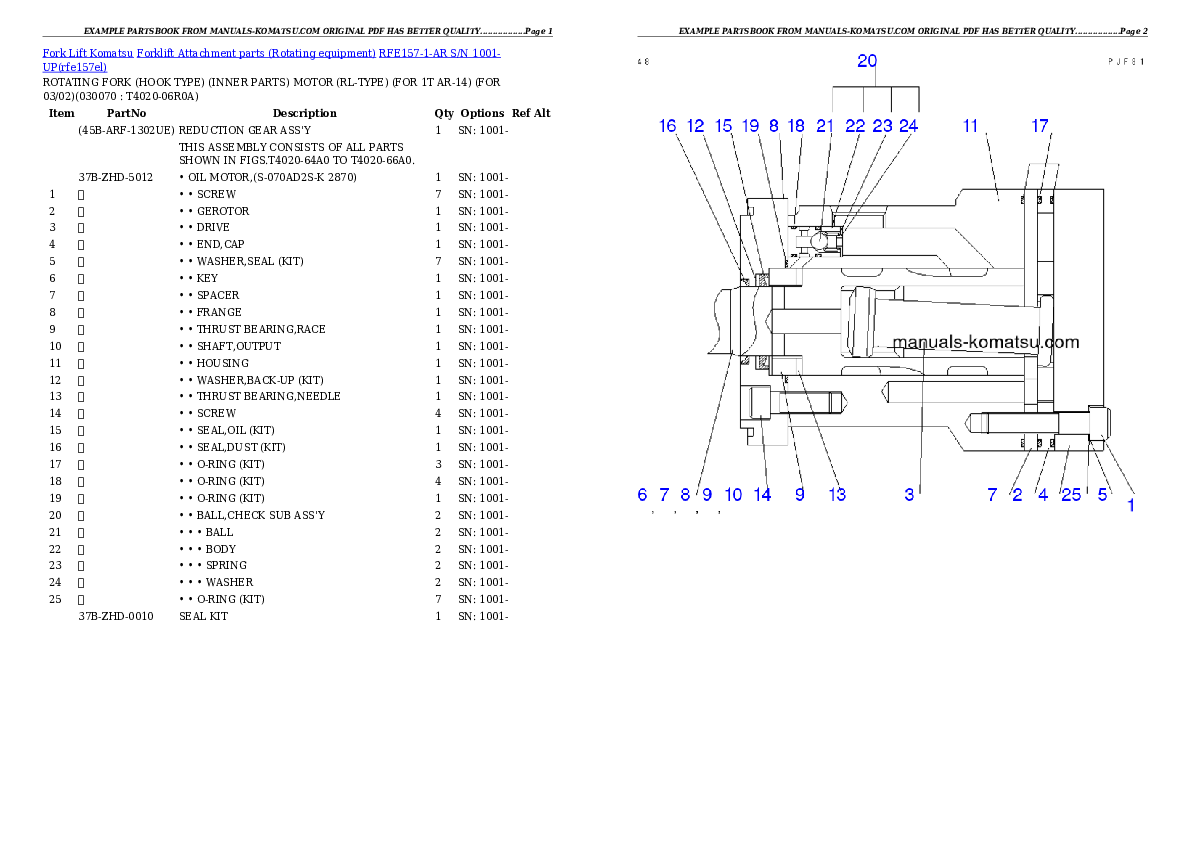 Protected: RFE157-1-AR S/N 1001-UP Partsbook