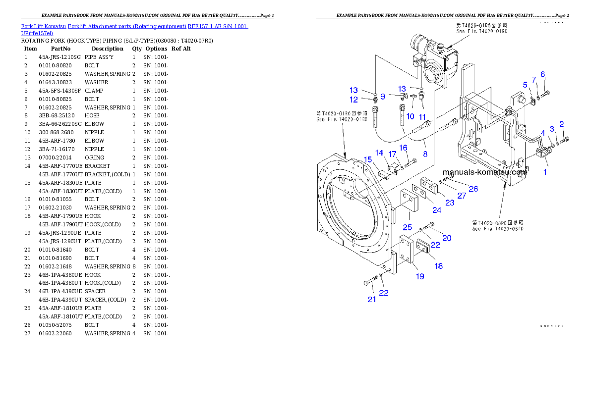 Protected: RFE157-1-AR S/N 1001-UP Partsbook