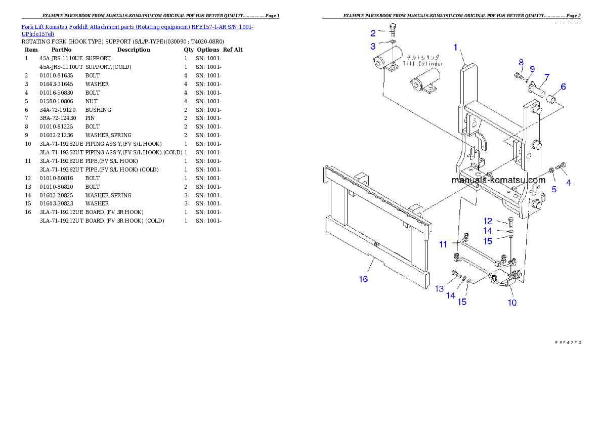 Protected: RFE157-1-AR S/N 1001-UP Partsbook
