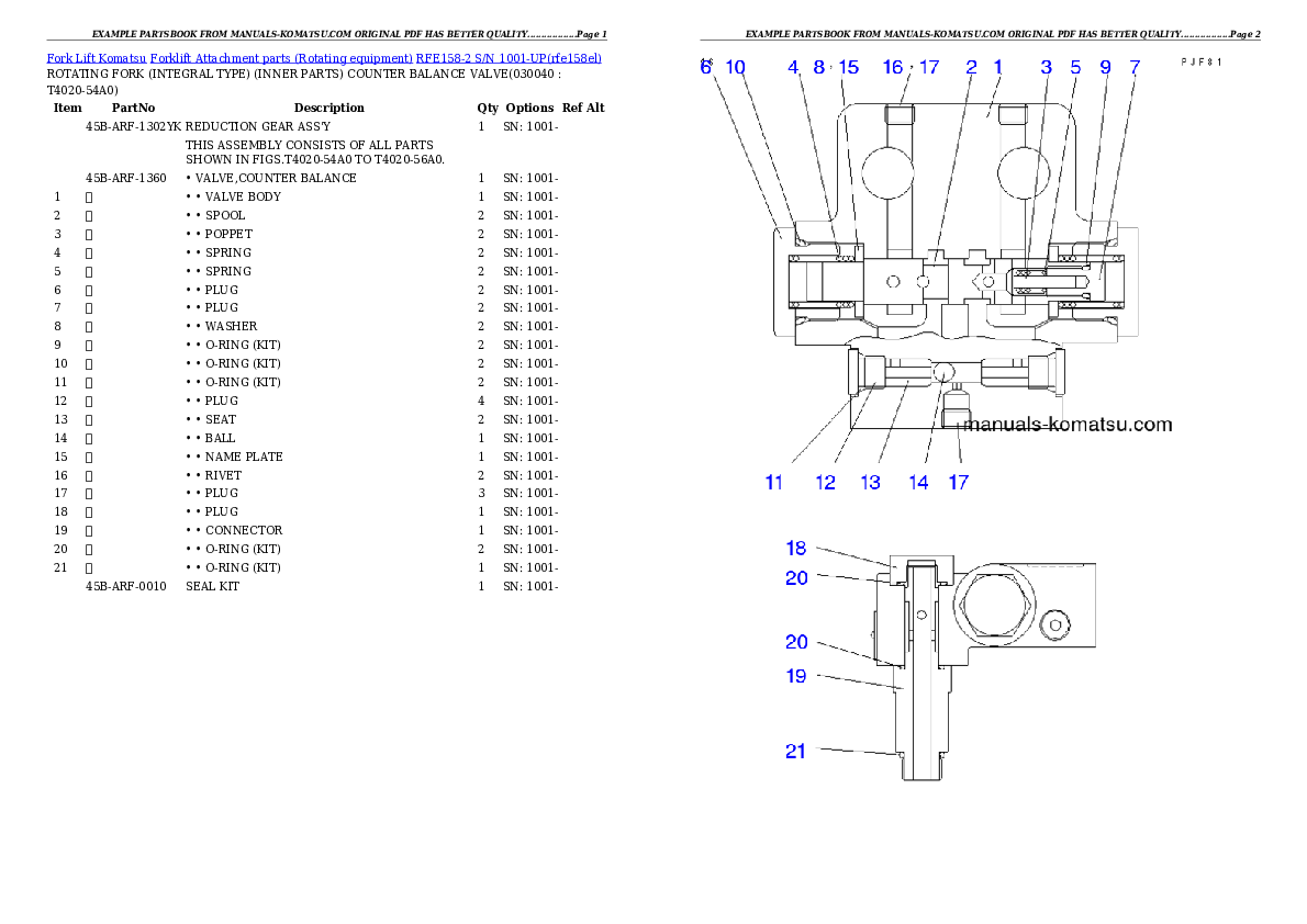 Protected: RFE158-2 S/N 1001-UP Partsbook
