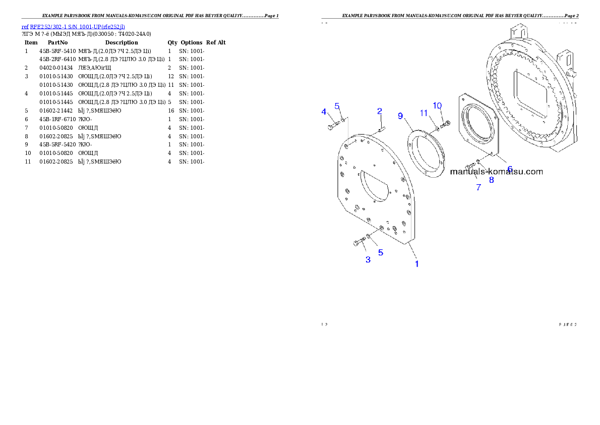 Protected: RFE252/302-1 S/N 1001-UP Partsbook