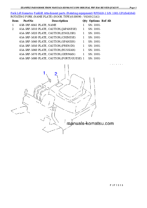 Protected: RFE459-1 S/N 1001-UP Partsbook