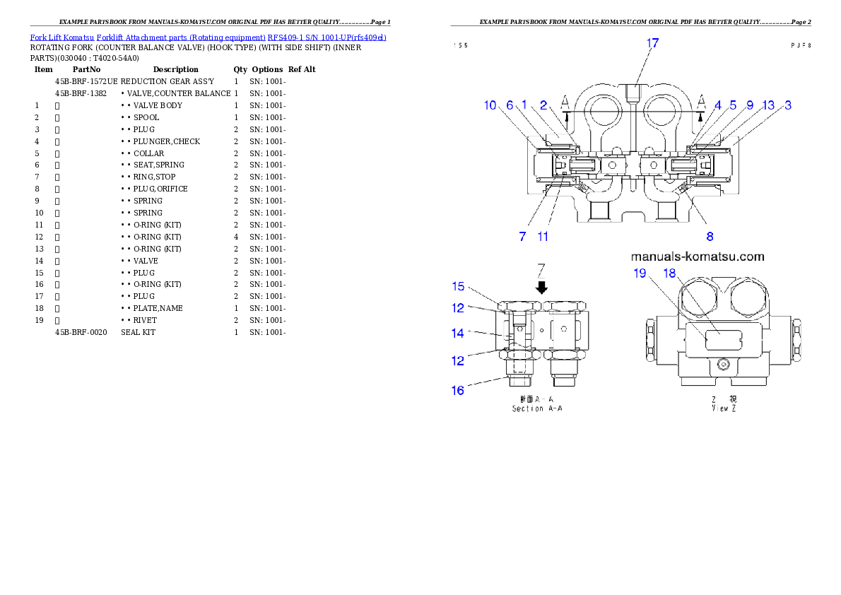 Protected: RFS409-1 S/N 1001-UP Partsbook