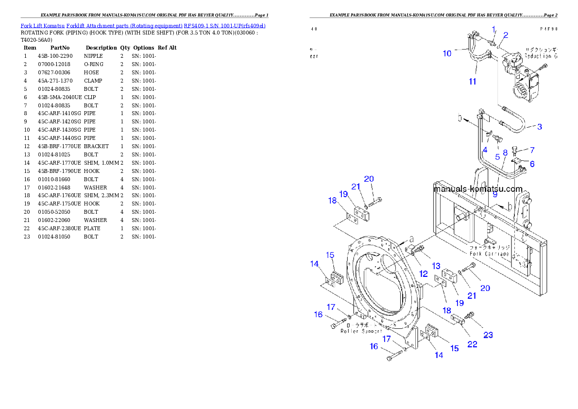 Protected: RFS409-1 S/N 1001-UP Partsbook