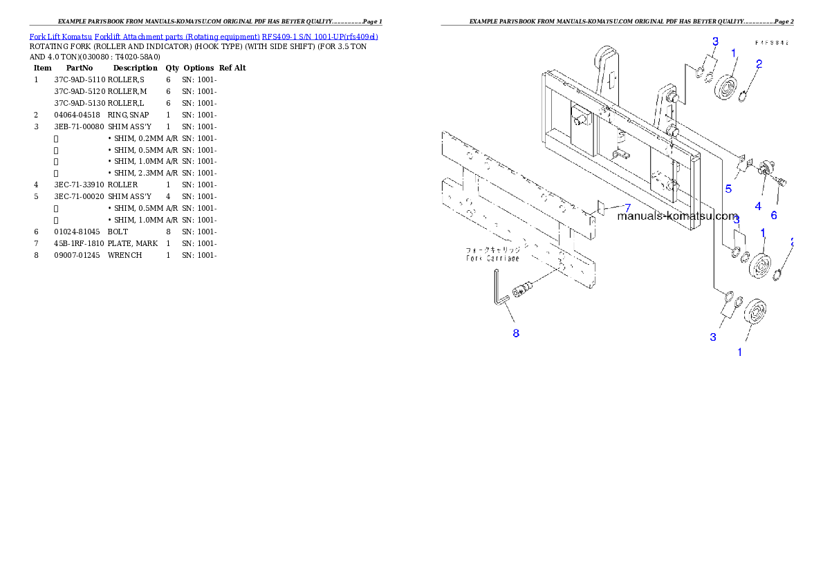 Protected: RFS409-1 S/N 1001-UP Partsbook