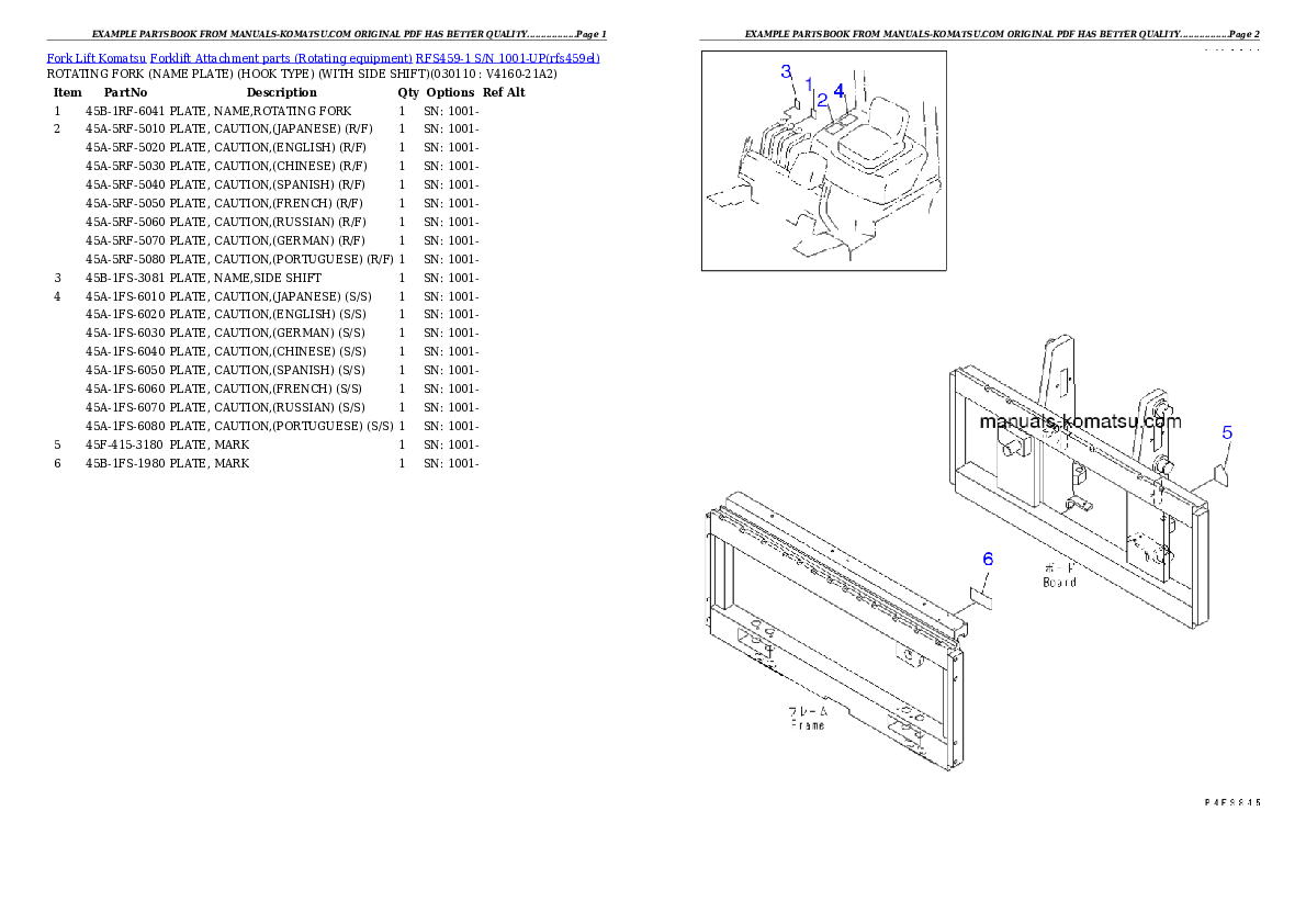 Protected: RFS459-1 S/N 1001-UP Partsbook