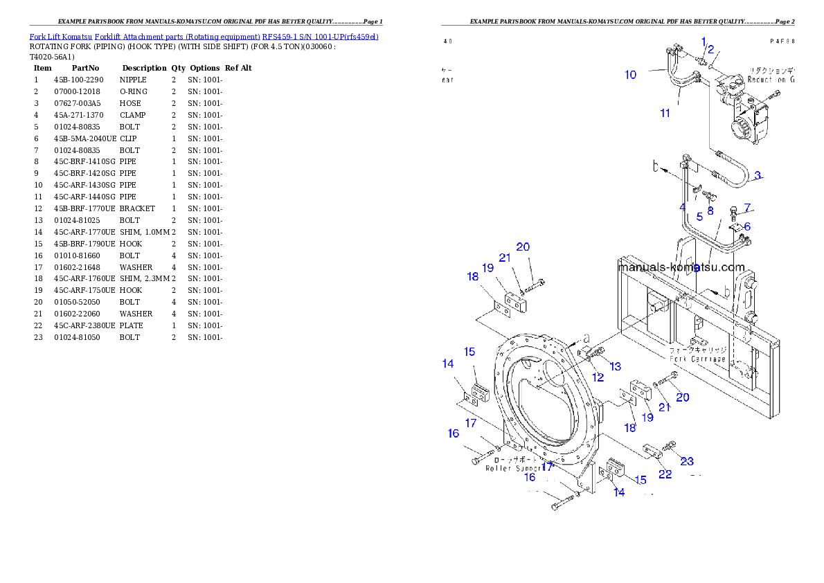 Protected: RFS459-1 S/N 1001-UP Partsbook