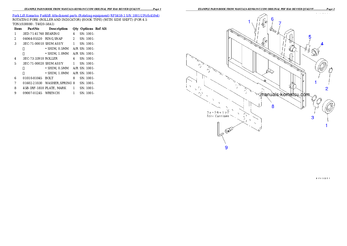 Protected: RFS459-1 S/N 1001-UP Partsbook