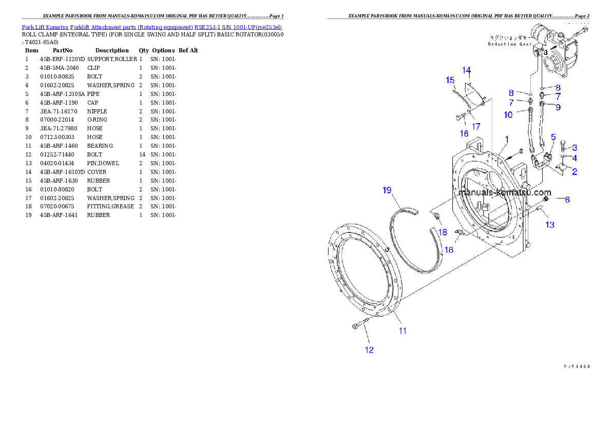 Protected: RSE253-1 S/N 1001-UP Partsbook