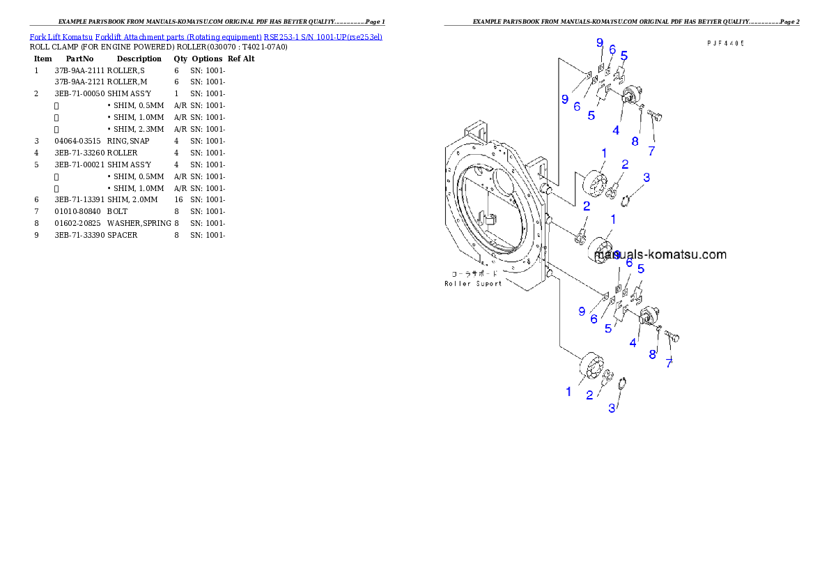 Protected: RSE253-1 S/N 1001-UP Partsbook